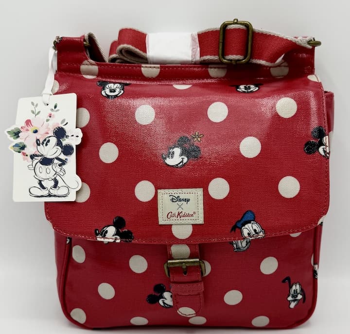 Cath Kidston Disney Mickey Mouse Bag Red White Polka Dot Spot Handbag Front With Tag