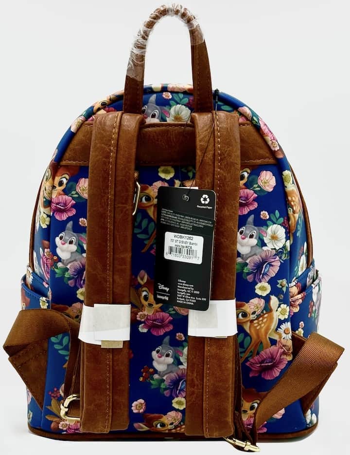 Loungefly Bambi Mini Backpack 707 Street Disney Bag Blue Floral
