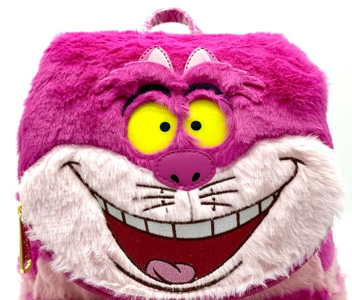 Loungefly Cheshire Cat Plush Pocket Mini Backpack Light Up Bag Front Top