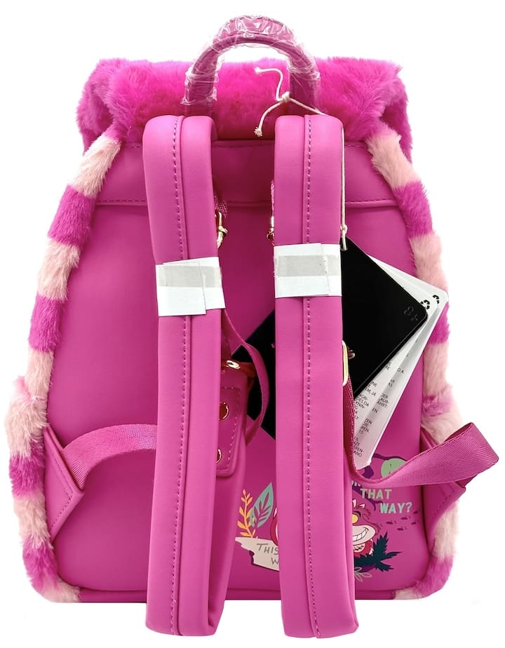 Loungefly Cheshire Cat Plush Pocket Mini Backpack Light Up Bag Straps