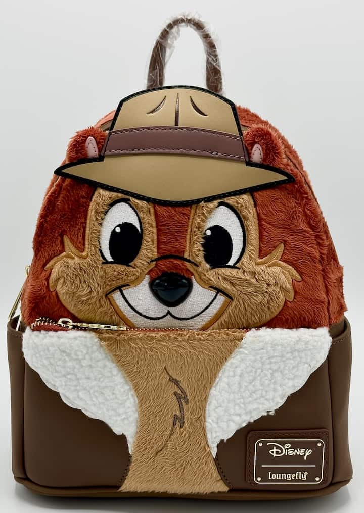 Loungefly Chip Mini Backpack Disney Plush Cosplay Chip 'n Dale Bag Front Full View