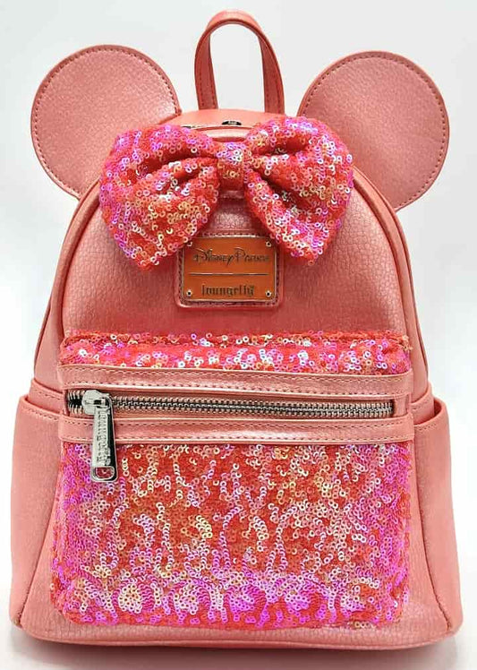 Loungefly Coral Sequin Mini Backpack Disney Mermaid Ariel Grotto Bag Front