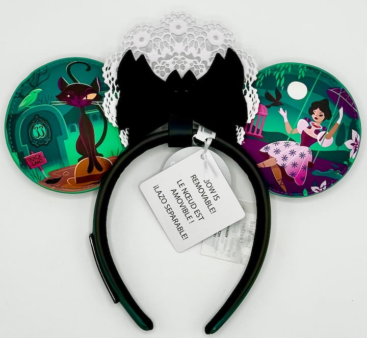 Loungefly Disney Parks Club 33 Haunted Mansion Ears Headband Ears Back With Bow