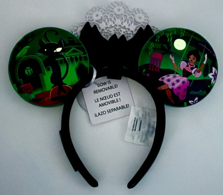 Loungefly Disney Parks Club 33 Haunted Mansion Ears Headband Ears Glow In The Dark Effect