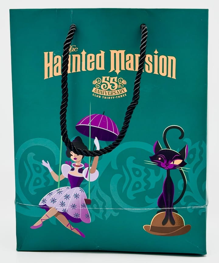 Loungefly Disney Parks Club 33 Haunted Mansion Ears Headband Paper Bag Back With Rope