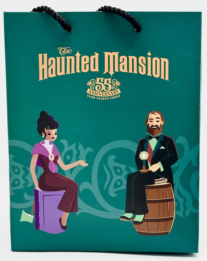 Loungefly Disney Parks Club 33 Haunted Mansion Ears Headband Paper Bag Front Without Rope