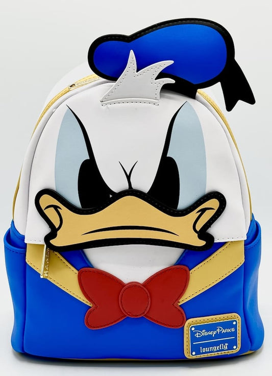 Loungefly Disney Parks Donald Duck 90th Mini Backpack UV Colour Changing Front Full View