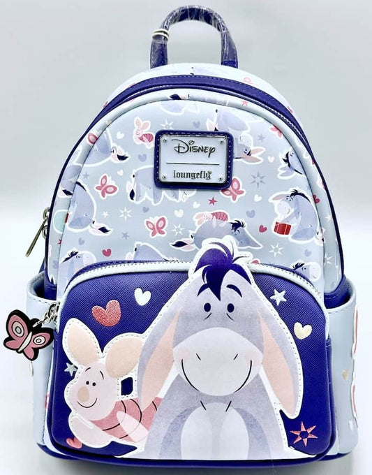 Loungefly Eeyore Piglet Butterfly Mini Backpack Disney Winnie the Pooh Front Full View