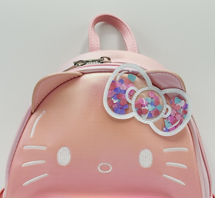 Loungefly Hello Kitty 50th Anniversary Mini Backpack Sanrio Iridescent Front Ears And Bow Appliques