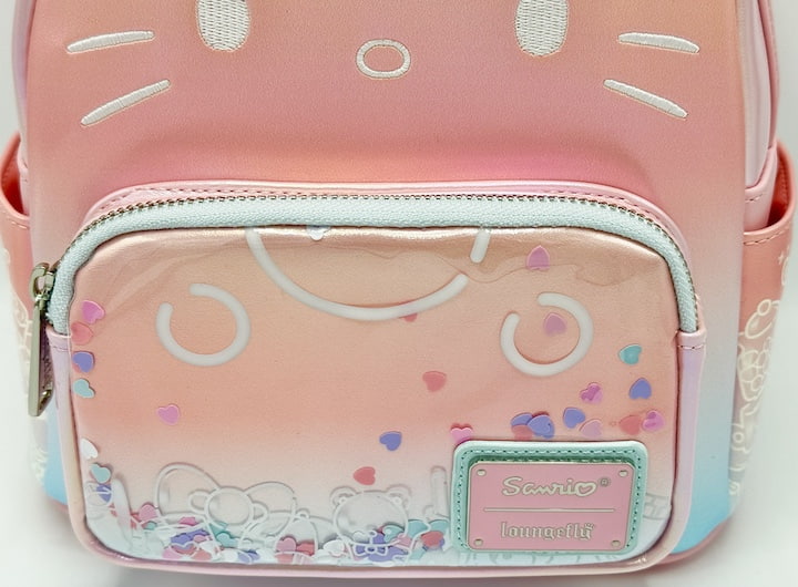 Loungefly Hello Kitty 50th Anniversary Mini Backpack Sanrio Iridescent Front Pocket