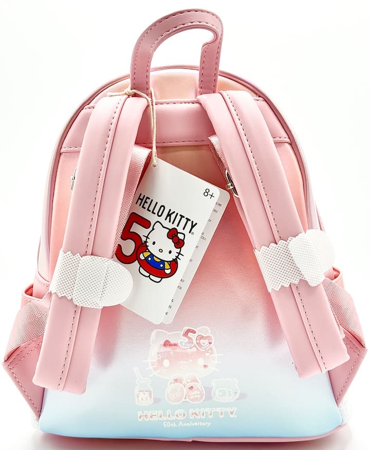 Loungefly Hello Kitty 50th Anniversary Mini Backpack Sanrio Iridescent Straps