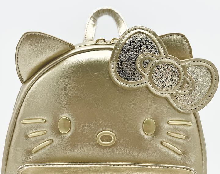 Loungefly Hello Kitty 50th Gold Anniversary Mini Backpack Sanrio Bag Front Top