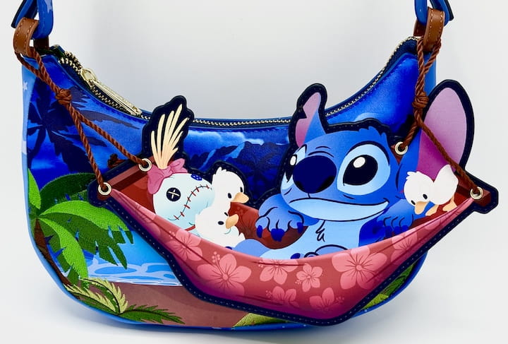 Loungefly Lilo Stitch Scrump Camping Crossbody Disney Cuties Bag Front Body With Applique