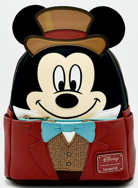 Loungefly Mickey Mouse Bob Cratchit Mini Backpack Christmas Carol Front Full View