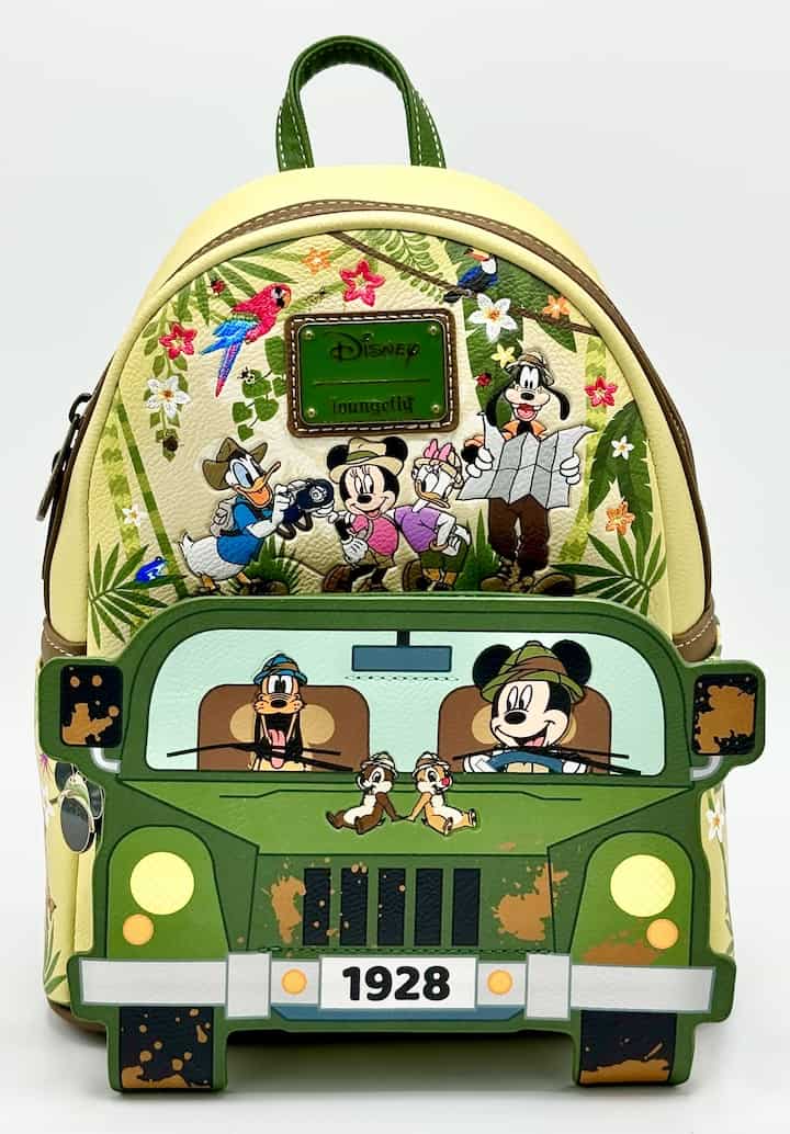 Loungefly Mickey Mouse Jungle Mini Backpack Disney Tropical Bag Front Full View