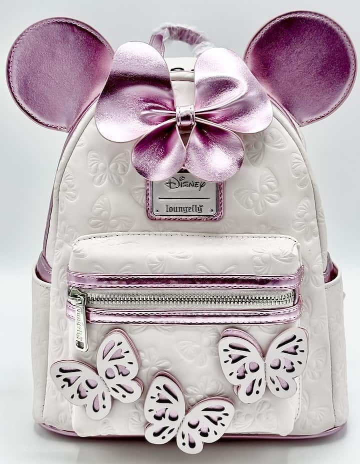 Loungefly Minnie Mouse Butterfly Mini Backpack Disney Pink Purple Bag