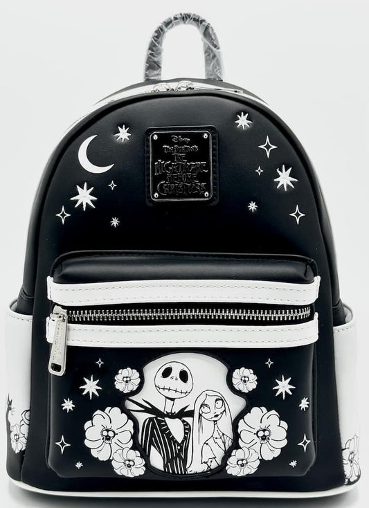 Loungefly Nightmare Before Christmas Floral Mini Backpack Bag Front Full View