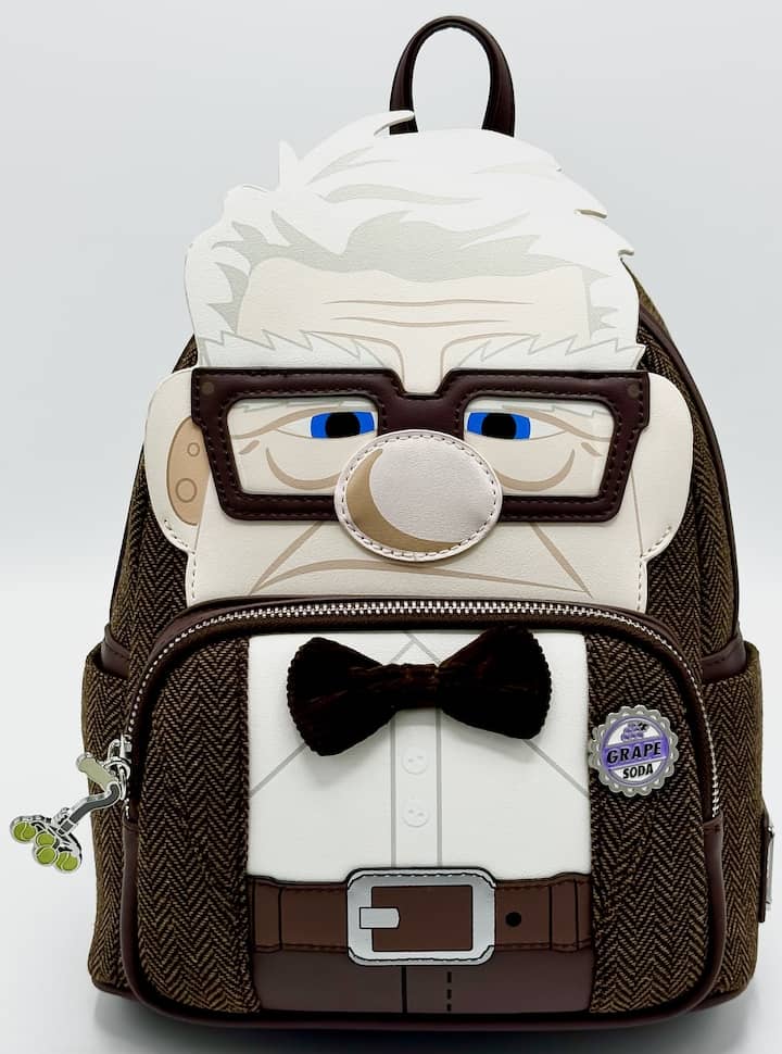 Loungefly Old Carl Fredricksen Cosplay Mini Backpack Pixar Up Bag