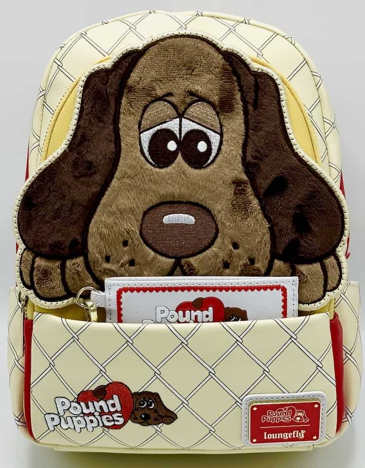 Loungefly Pound Puppies Mini Backpack Hasbro 40th Anniversary Dog Bag Front Full View