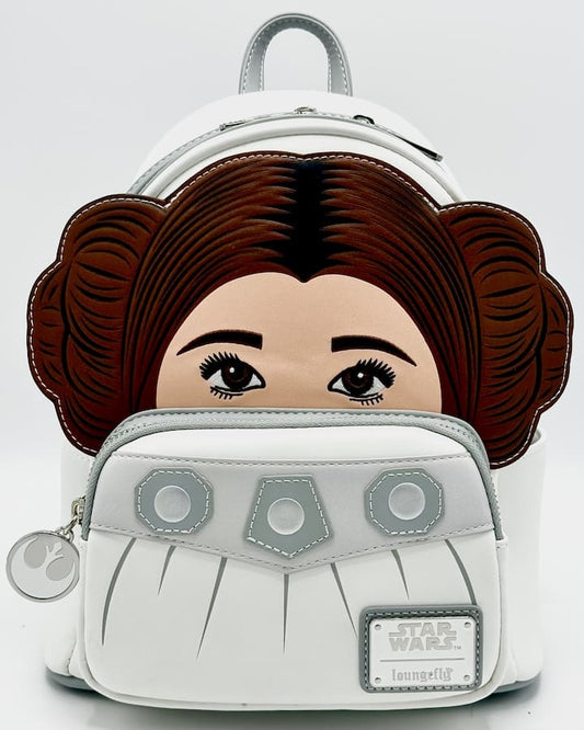 Loungefly Princess Leia Cosplay Mini Backpack Disney Star Wars Bag Front Full View