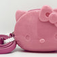 Loungefly Sanrio Hello Kitty 50th Pink Glitter Figural Crossbody Bag Front Full View With Strap