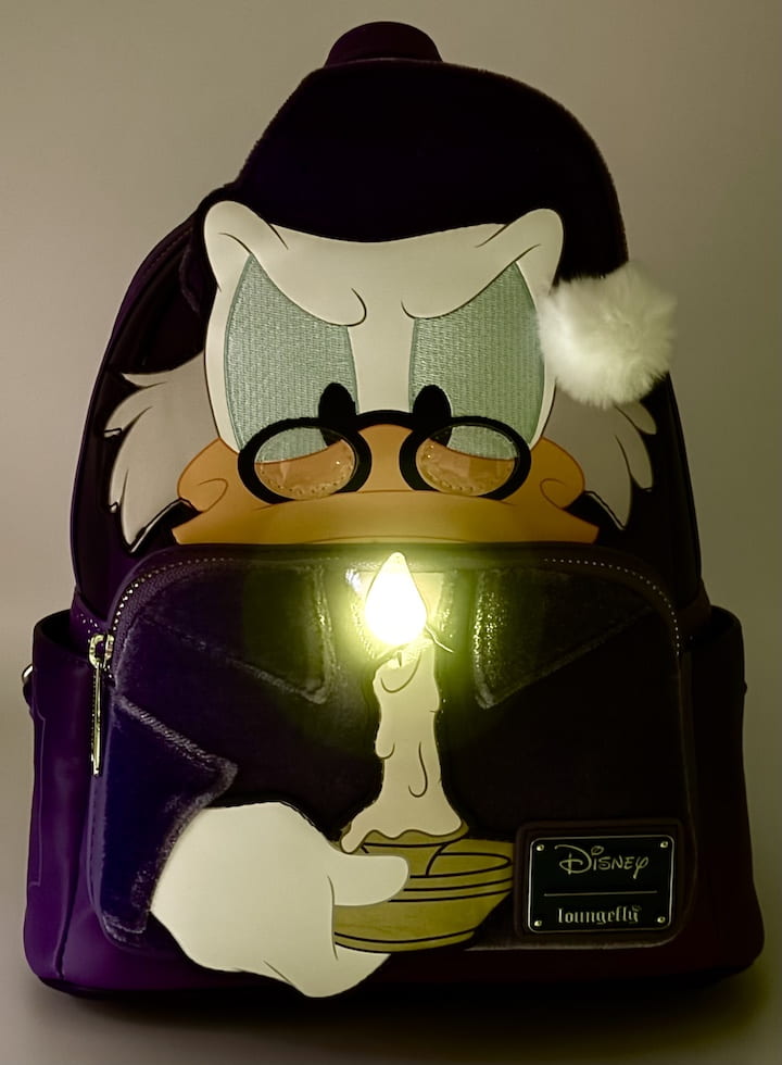 Loungefly Scrooge McDuck Mini Backpack Mickey's Christmas Carol Bag Light Up Effect