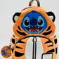 Loungefly Stitch Rajah Mini Backpack Disney Plush Cosplay Bag Front Full View With Keyring