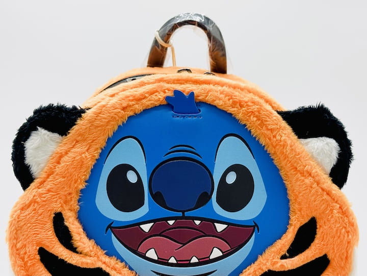 Loungefly Stitch Rajah Mini Backpack Disney Plush Cosplay Bag Front Head Applique