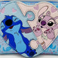 Loungefly Stitch and Angel Puzzle Wallet Disney Heart Jigsaw Purse Front Close Up