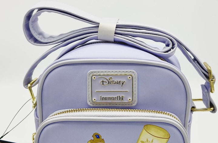 Loungefly Tangled Royal Family Crossbody Bag Disney Young Child Rapunzel Front Enamel Logo