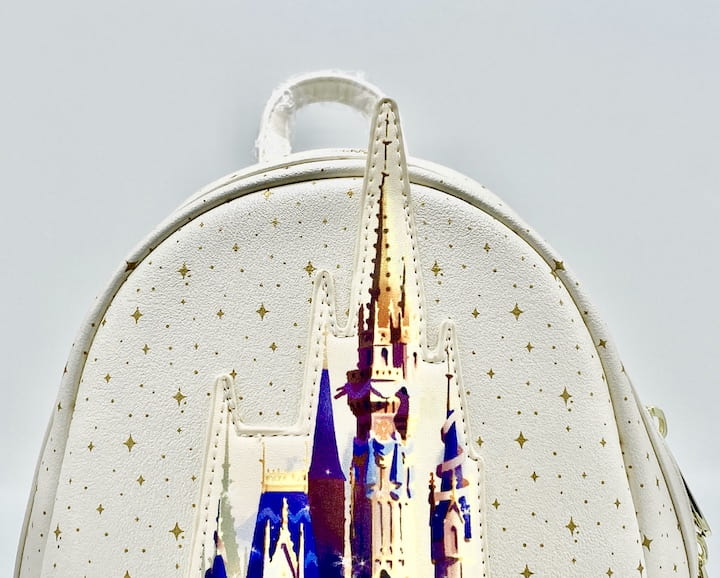 New Disney World 50th Anniversary Celebration Gold Leather Loungefly  Backpack
