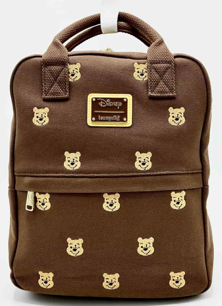 Loungefly Winnie the Pooh Canvas Backpack Disney Brown Embroidered Bag