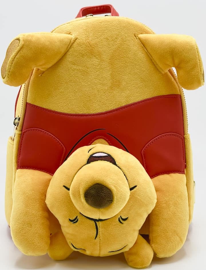 Loungefly Winnie the Pooh Plush Upside Down Mini Backpack Disney Bag Front Full View