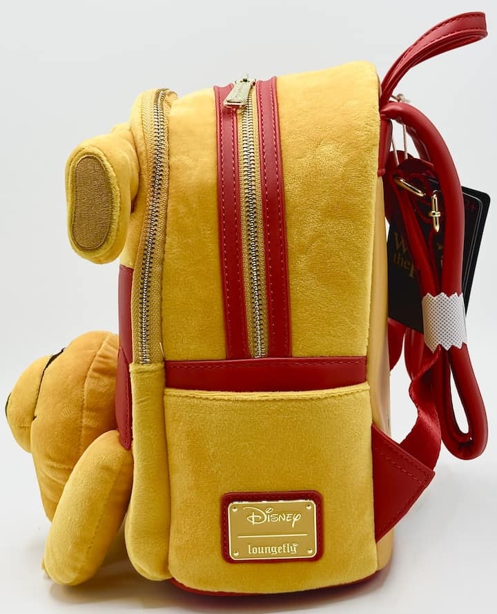 Loungefly Winnie the Pooh Plush Upside Down Mini Backpack Disney Bag Left Side