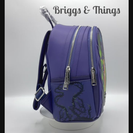 Loungefly Sleeping Beauty Maleficent Mini Backpack Disney Portrait Bag Video