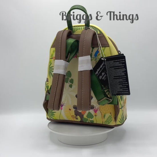 Loungefly Mickey Mouse Jungle Mini Backpack Disney Tropical Bag Video