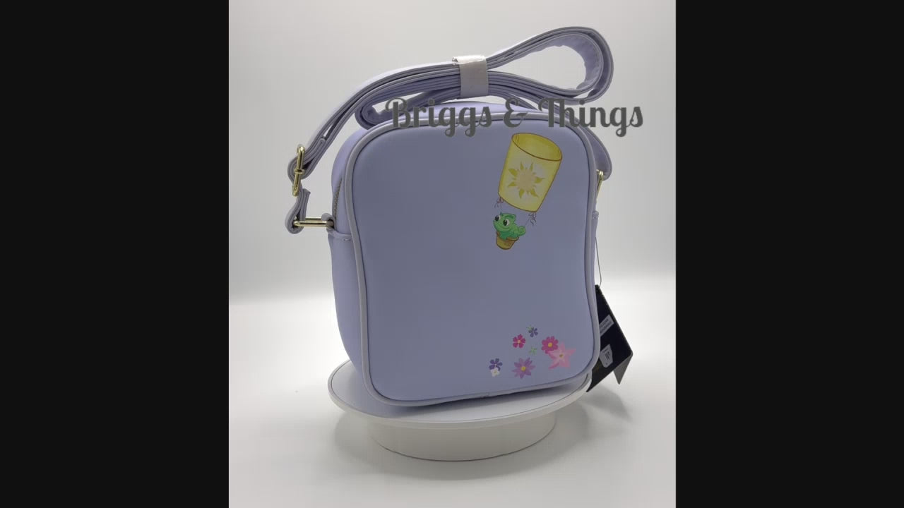 Loungefly Tangled Royal Family Crossbody Bag Disney Young Child Rapunzel Video